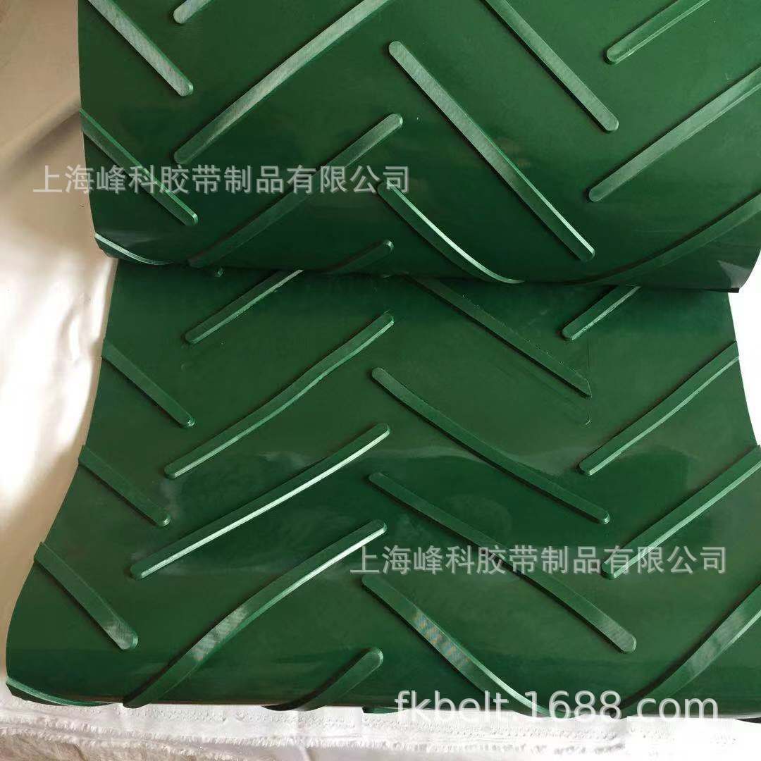 供应PVC绿色PVC人字型花纹轻型输送带600*4