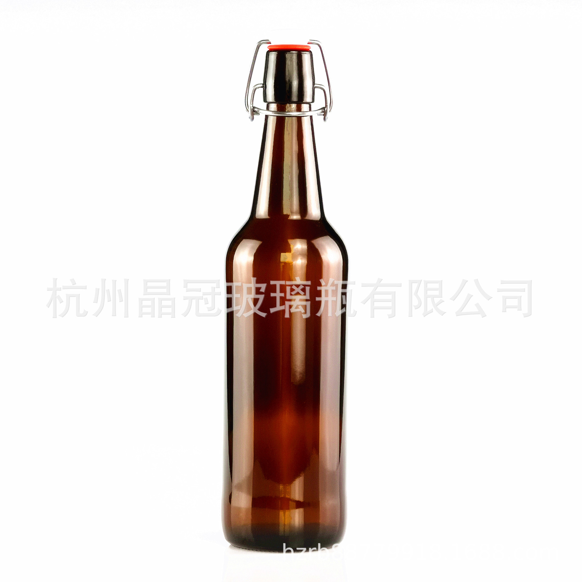 玻璃厂家直销750ml棕色透明精酿自酿铁扣弹簧摇摆卡扣瓶盖啤酒瓶
