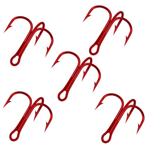 Weihe fish hook three hooks three claw hooks three anchor hooks red nickel hooks support mixed batch Weihai fishing gear cross-border e-commerce