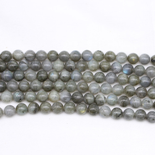 Factory direct sales white glitter stone loose beads DIY bracelet natural stone semi-finished beads wholesale