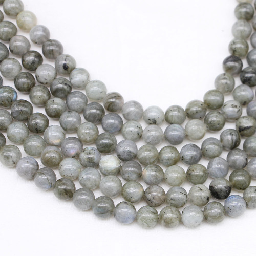 Factory direct sales white glitter stone loose beads DIY bracelet natural stone semi-finished beads wholesale