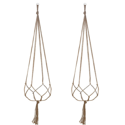 Gardening and greening woven hanging rack flower pot mesh pocket hemp rope hanging basket indoor and outdoor hook decorative cotton rope hanging basket