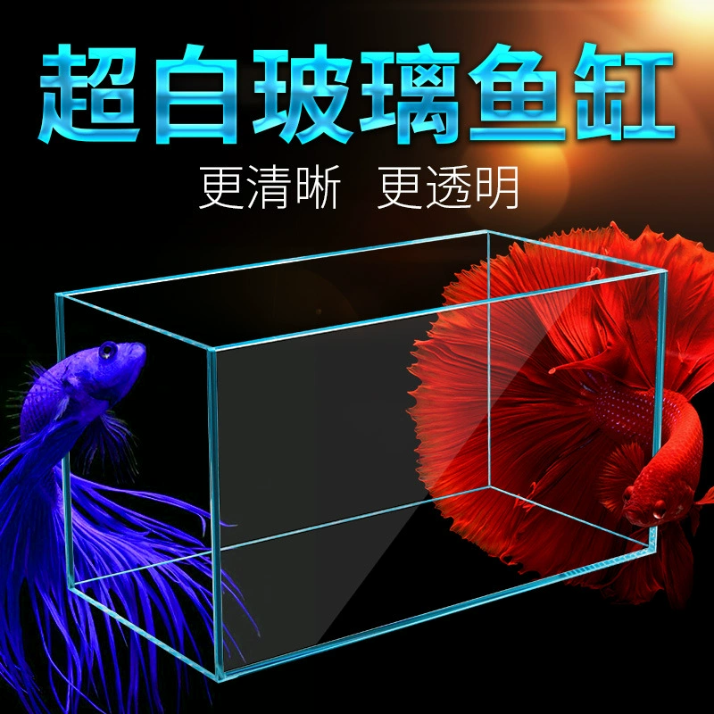 Ультра-белый стеклянный аквариум для аквариума небольшой экологический резервуар для воды и травы ультра-белый аквариум-амфибия резервуар для золотых рыбок стеклянный Настольный аквариум