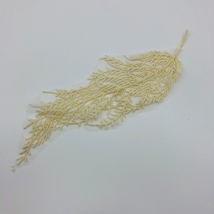 棉刺绣蕾丝服装面料花边装饰辅料童装领口袖口小叶子 厂家直销