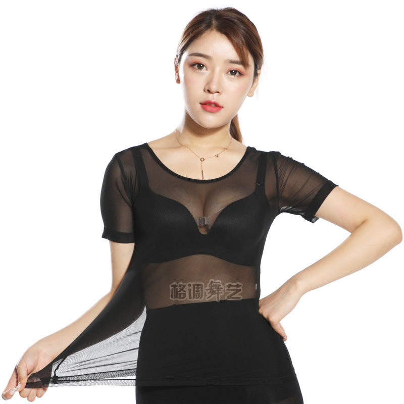 Black top [mesh] short sleeves