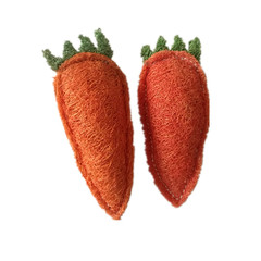 Carrot Loofah Chew Toys for Rabbits, Hamsters, and Chinchillas - Interactive and Self-Entertaining Pet Supplies