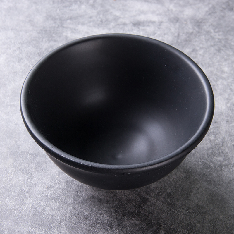 5,5 "Negro cerámica sopa tazón de arroz cubertería al por mayor
