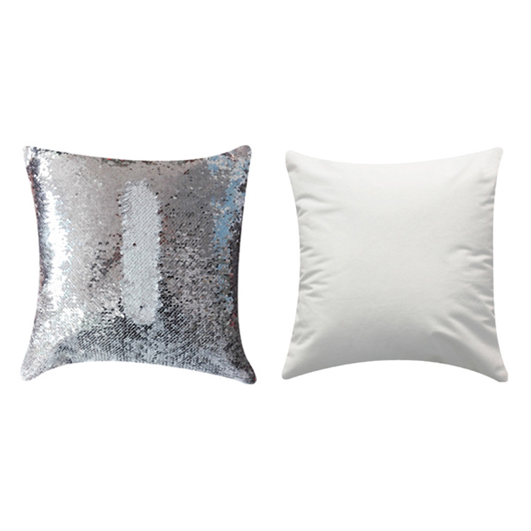Blank Heat Transfer Sequin Pillowcase Double-Sided Printed Color-Changing Magic Cushion Mermaid Sequin Pillowcase