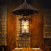 美式乡村复古餐厅吧台火锅店咖啡厅创意个性草帽单头铁艺单头吊灯