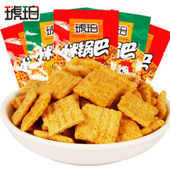 琥珀小米鍋巴22g*20包好吃的休閒零食懷舊膨化宿舍小吃麻辣食品