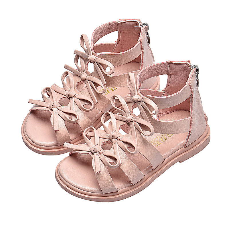 Girls' Soft Leather Roman Korean Edition Children's Princess Shoes 2023 Summer New Baby Sandals Trend_voghion.com