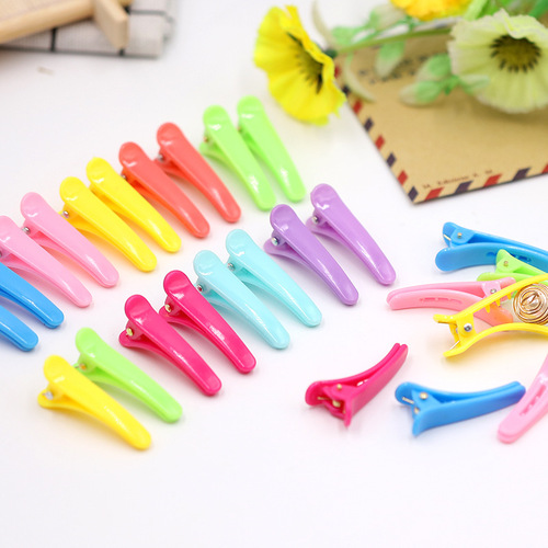 Jelly Color 4cm Duckbill Clips, Colorful Zoned Clips for Children, Stylish Hair Clips, Plastic Hair Clips, etc.