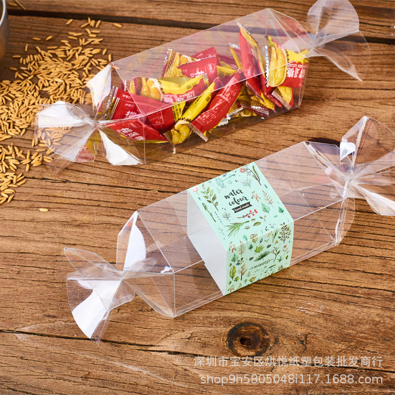 烘焙包装盒学花酥牛皮糖包装盒透明打包盒西点盒PET透明甜品折盒