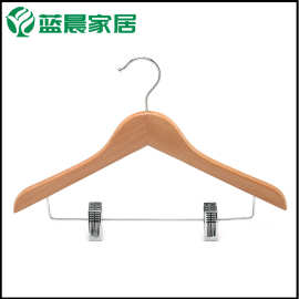 外贸枫木制造儿童木衣架童装衣架带夹子衣架裤夹酒店服装店衣架