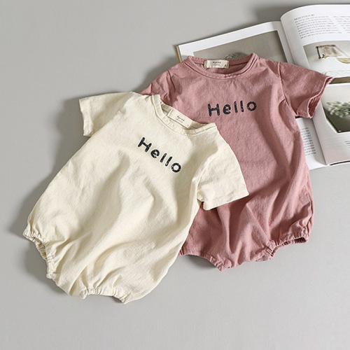 Korean Instagram children's clothing 2024 summer unisex baby onesie crawling suit baby stylish triangular haribō crawling suit