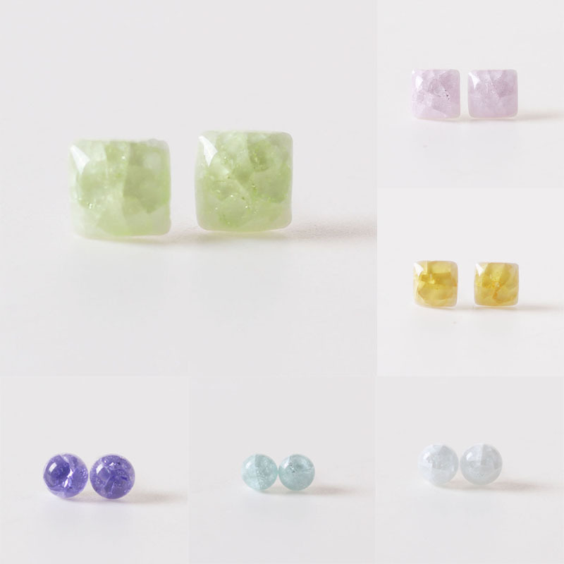 Ceramic Trinkets with Sweet Design, Small Fresh Earrings, Antique Style Ice Crackle Earrings with Cracking Effect for Student Girls