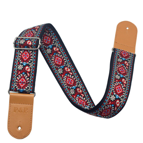 PP Guitar Strap Guitar Strap Embroidery Musical Instrument Accessories Cross-Border Amazon WISH Cross-Border