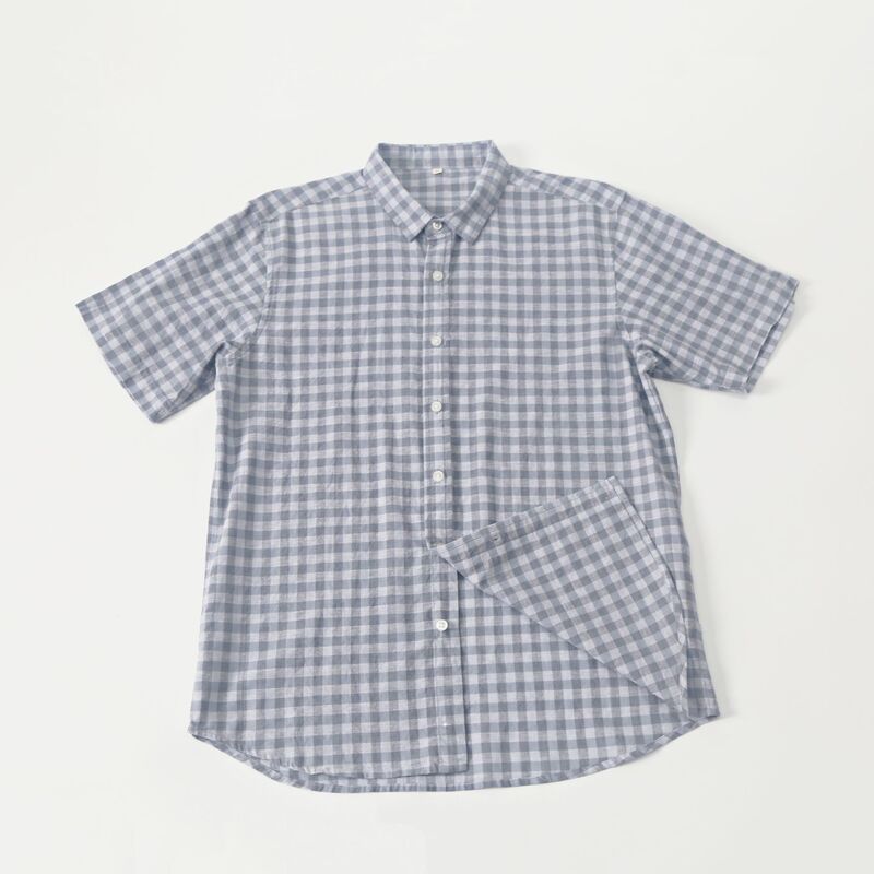 Casual Linen Men's Summer Cotton Linen Short Sleeve Loose Comfortable Linen Shirt Clearance B048