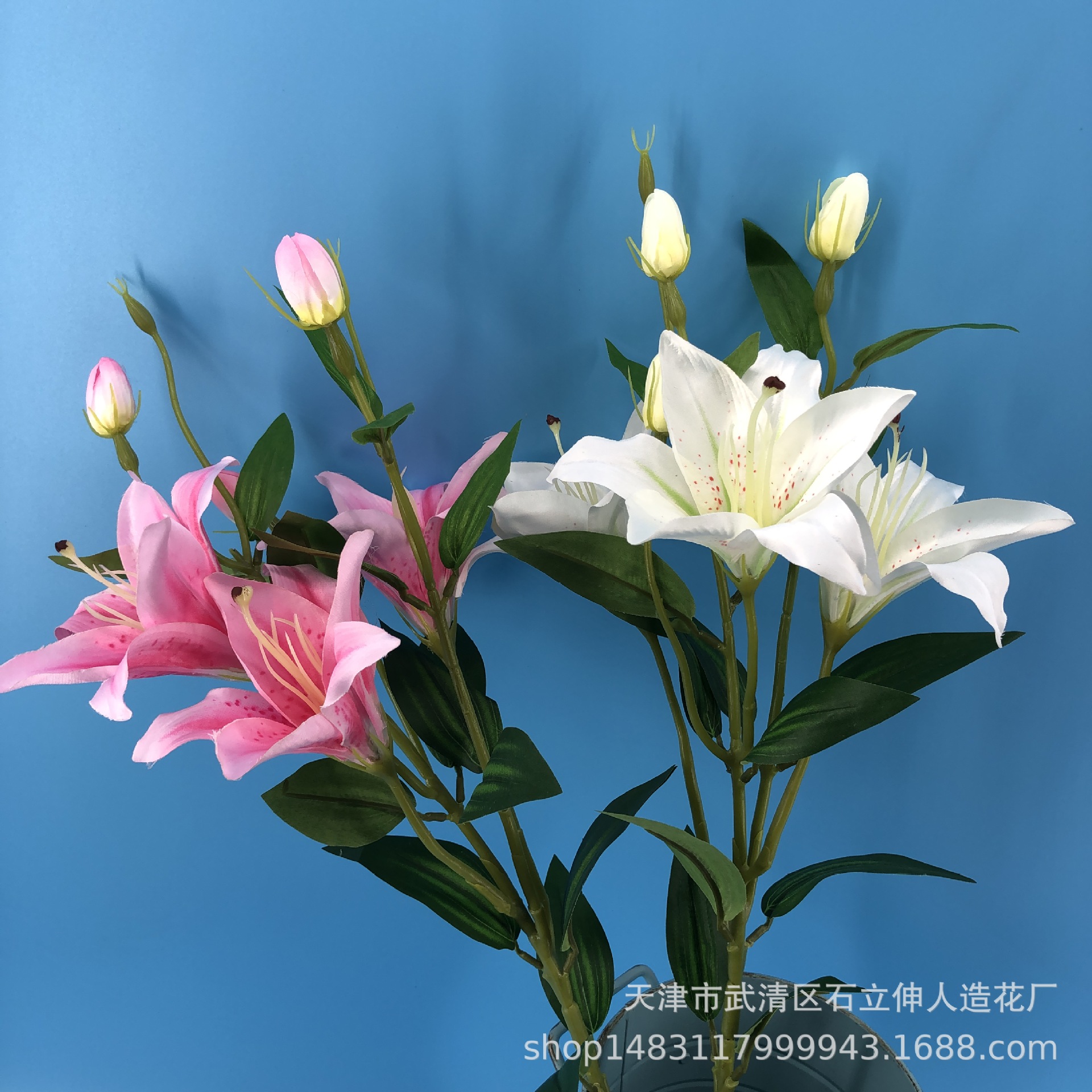 Los fabricantes suministran flor artificial perfume lirio 6-cabeza única planta de lirio artificial boda flor decorativa