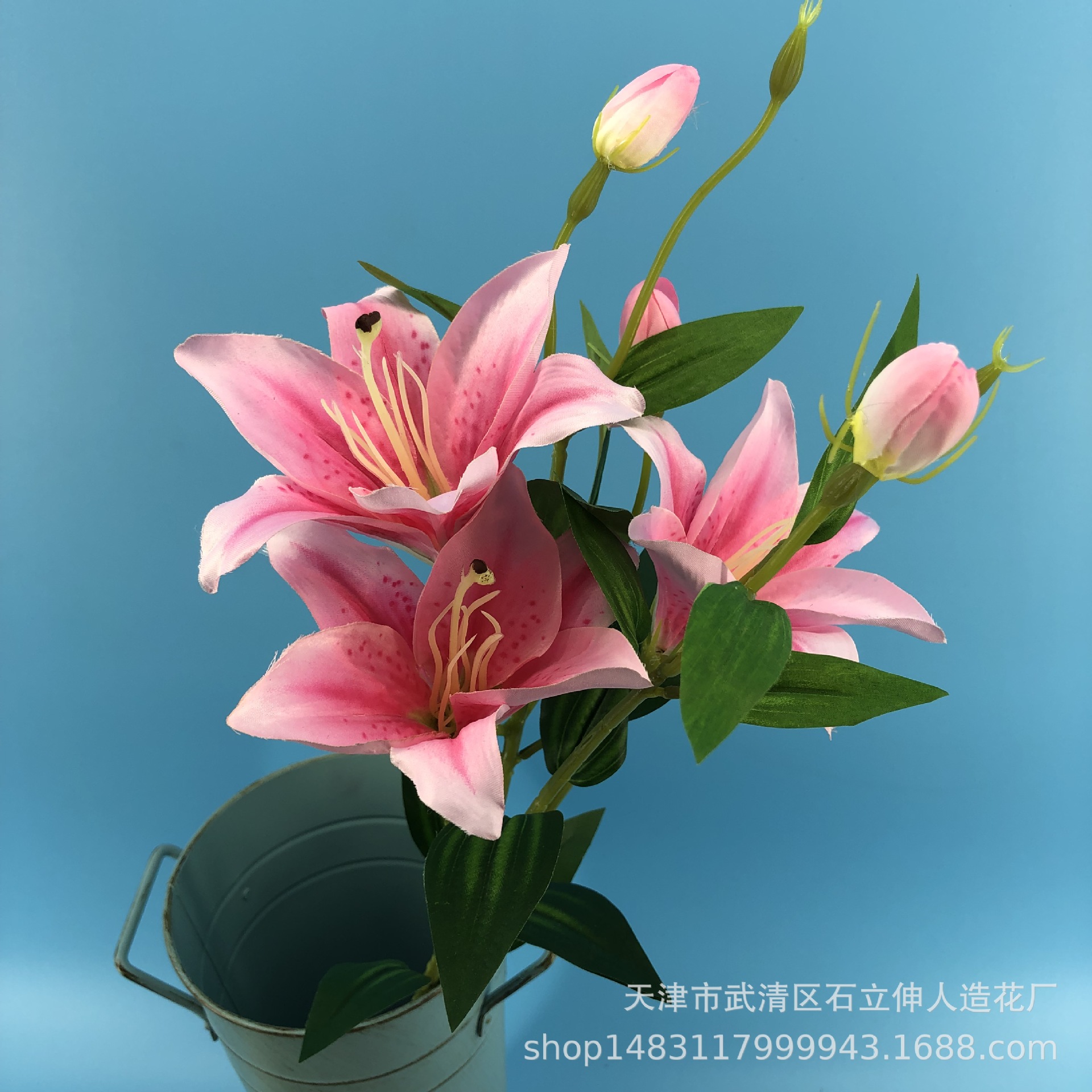 Los fabricantes suministran flor artificial perfume lirio 6-cabeza única planta de lirio artificial boda flor decorativa