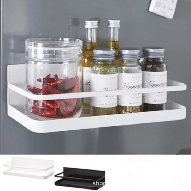 Procesamiento personalizado estante de almacenamiento de refrigerador moderno simple sin perforación estante de almacenamiento de pared de absorción estante de acabado estante de especias