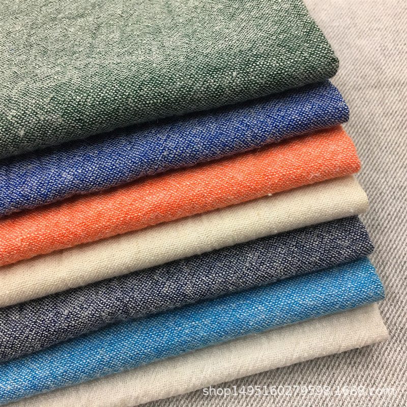 现货批发9色麻棉绉布 棉麻围巾布料 棉麻面料 麻棉时装布,多色款