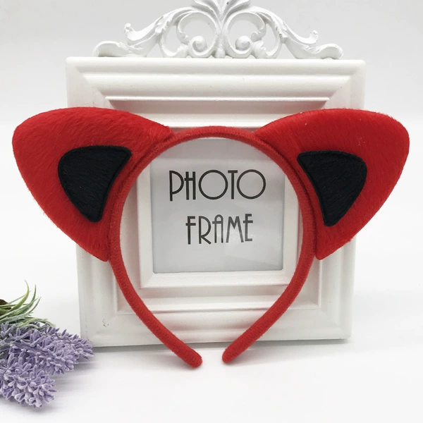 Red and black (plush) cat ears