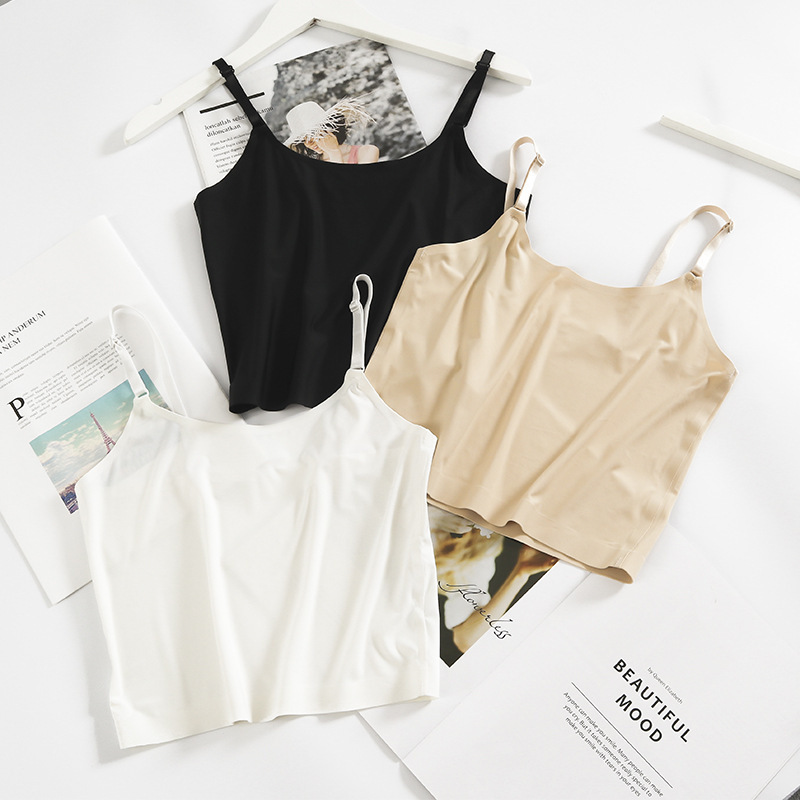 Korean Style Traceless Ice Silk Anti-running Light Wrap Chest Camisole Vest Women's Inner Base Short Underwear One-piece Tube Top for Summer