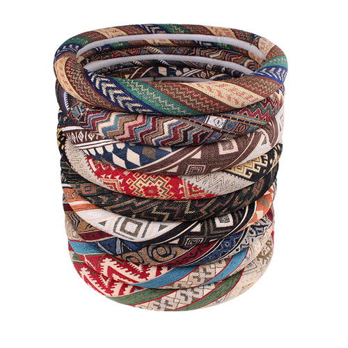 Factory Direct Selling Car Steering Wheel Cover Ethnic Style Fabric Non-Slip Absorbent Breathable Steering Wheel Cover Unisex