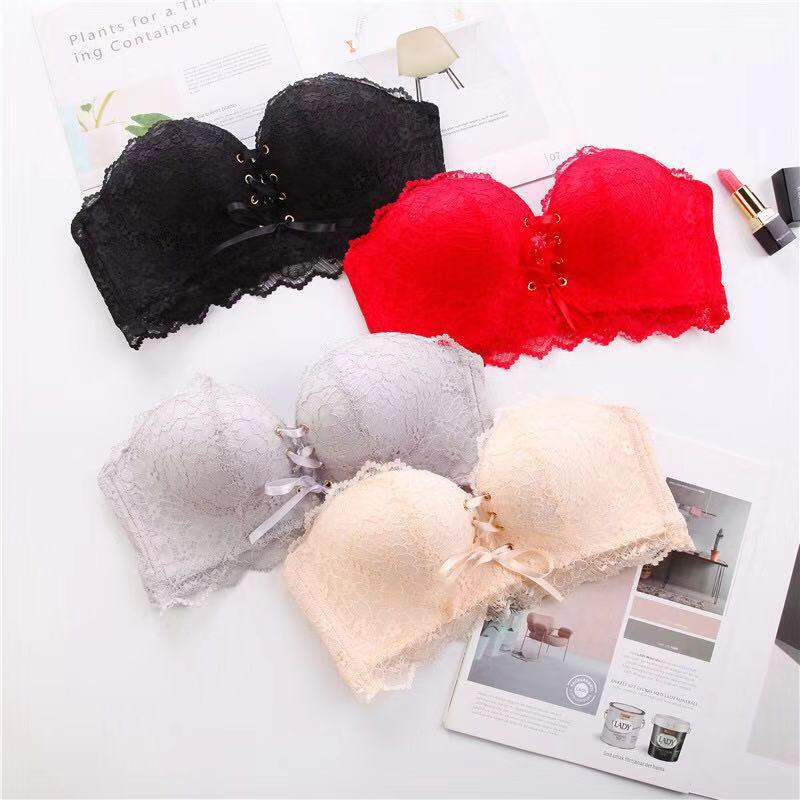 Five-Generation Lace Bra for Women with Large Busts, Minimizing Effect, Wireless, Push-Up, Adjustable Bra