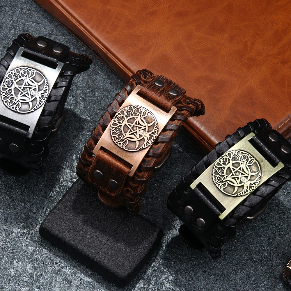 Classic retro leather trend bracelet, accessory, wish