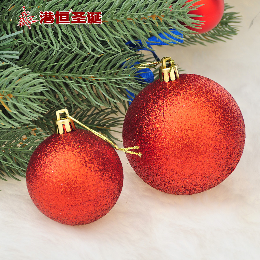 6/8cm oro rosa BOLA DE Navidad árbol de Navidad colgante bola de plástico Bola brillante bola mate decoración de Navidad bola colgante