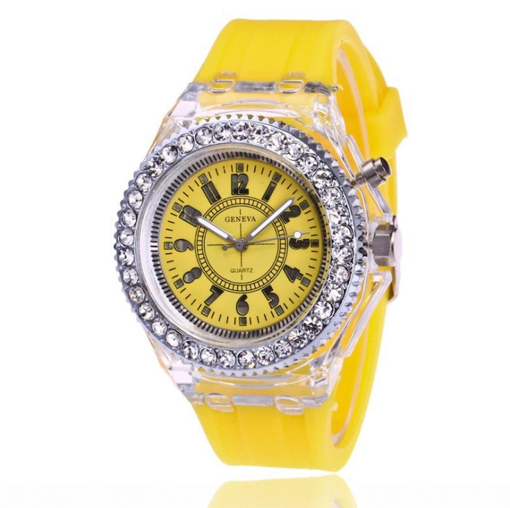 Transparent Watch Unisex Quartz Luminous Sports Watch Geneva Silicone Watch