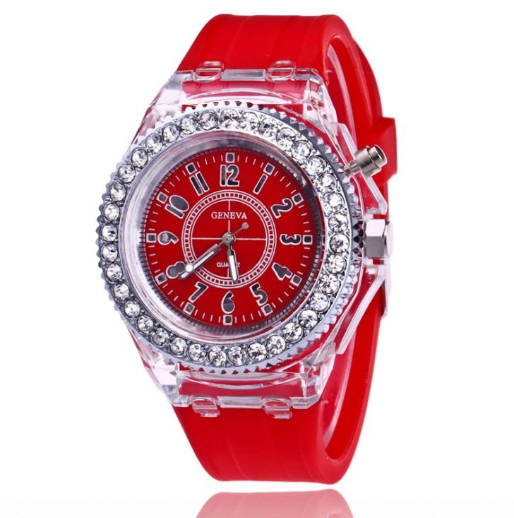 Transparent Watch Unisex Quartz Luminous Sports Watch Geneva Silicone Watch