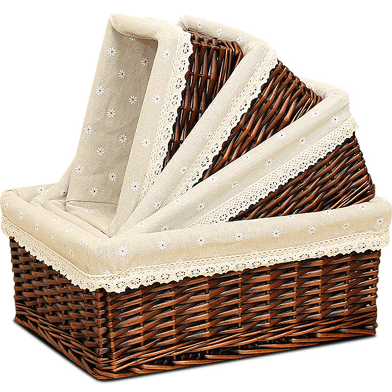 Cesta de almacenamiento directo de fábrica cesta de mimbre de escritorio cesta cocina hogar caja de almacenamiento de tela cesta de almacenamiento de ratán al por mayor