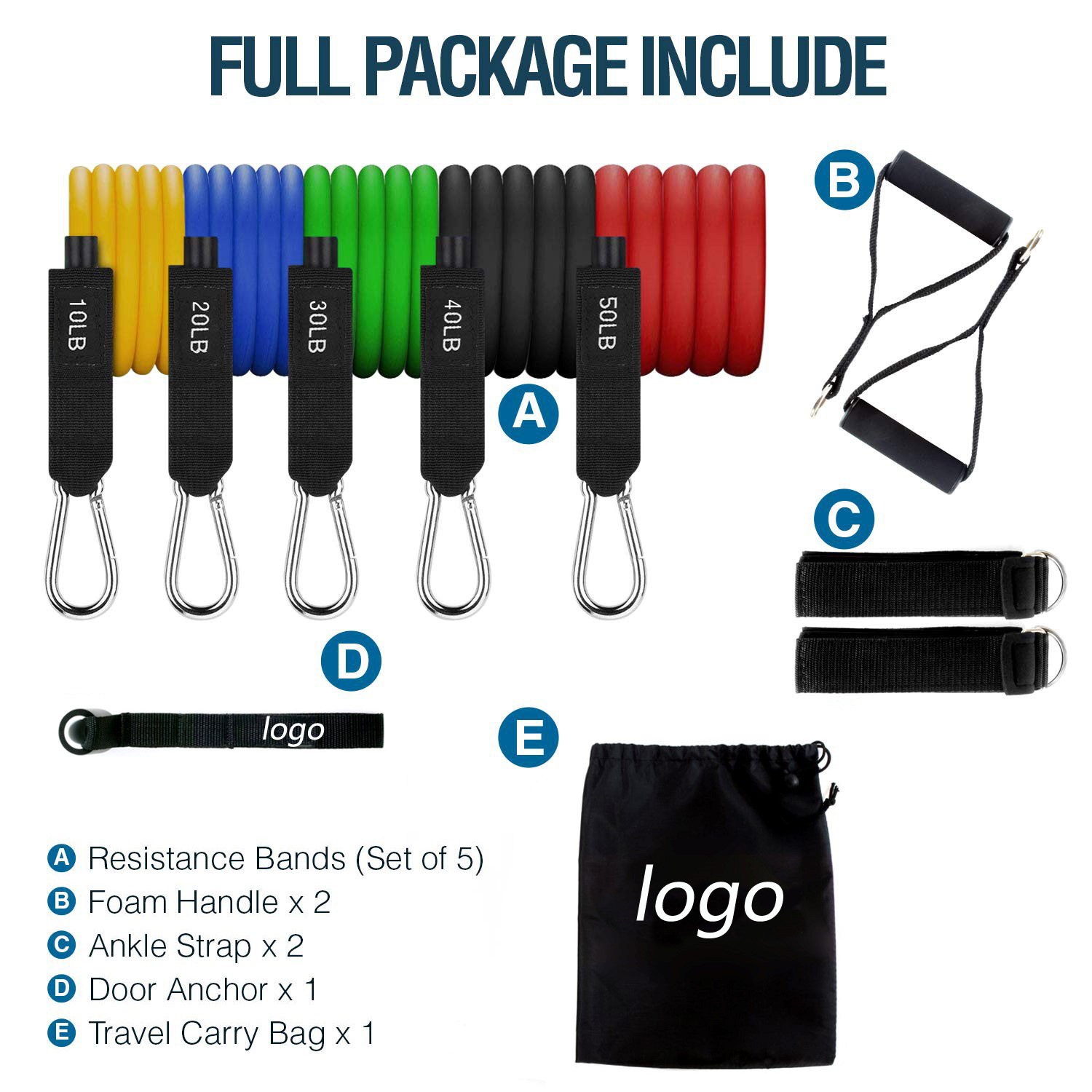 Suministro directo de fábrica TPE11 set pull rope fitness pull rope traje yoga pull rope conjunto de 11 piezas