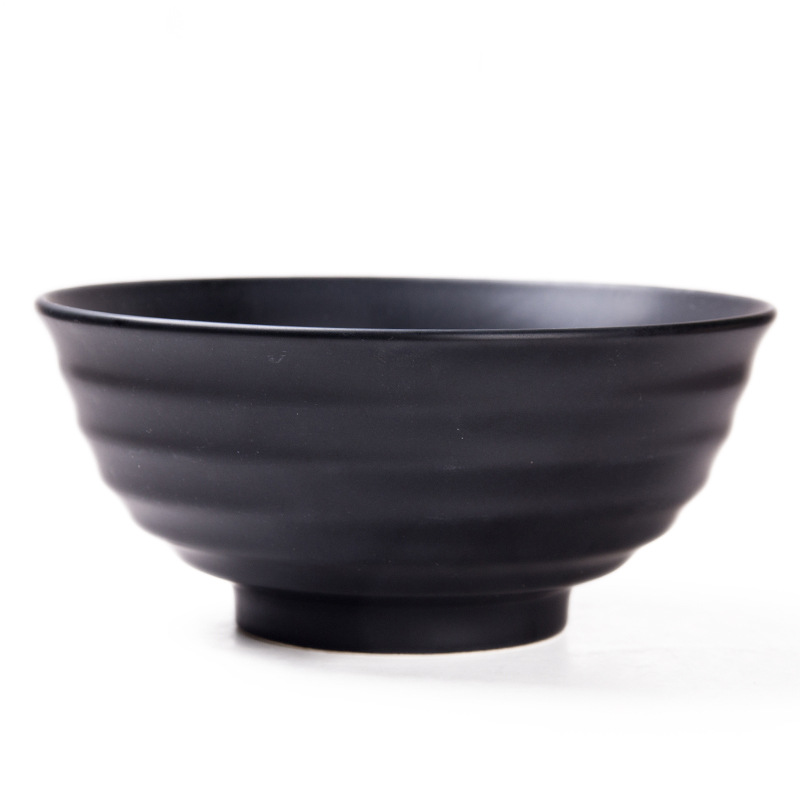 Cuencos de desayuno de Estilo Vintage mate negro de base alta de 7 pulgadas