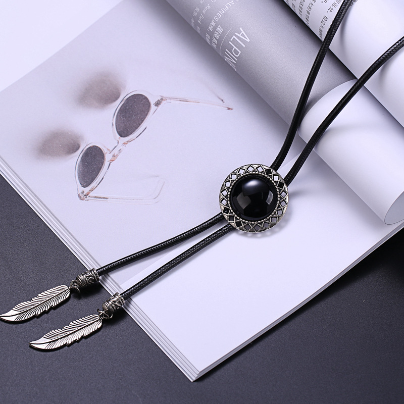 Retro Denim joya Polo corbata de exportación comercio exterior de Europa y América camisa de cuello nudo cuerda BOLOTIE fábrica al por mayor