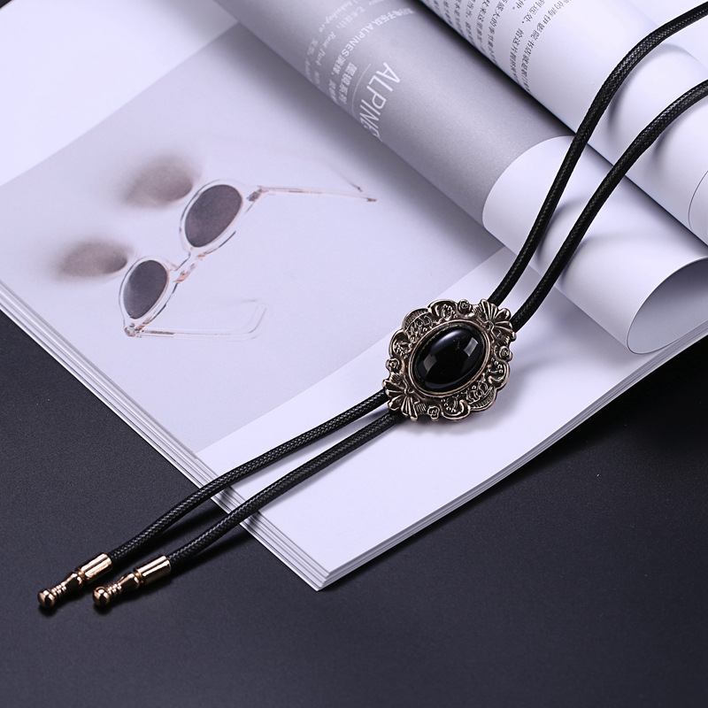 Retro Denim joya Polo corbata de exportación comercio exterior de Europa y América camisa de cuello nudo cuerda BOLOTIE fábrica al por mayor