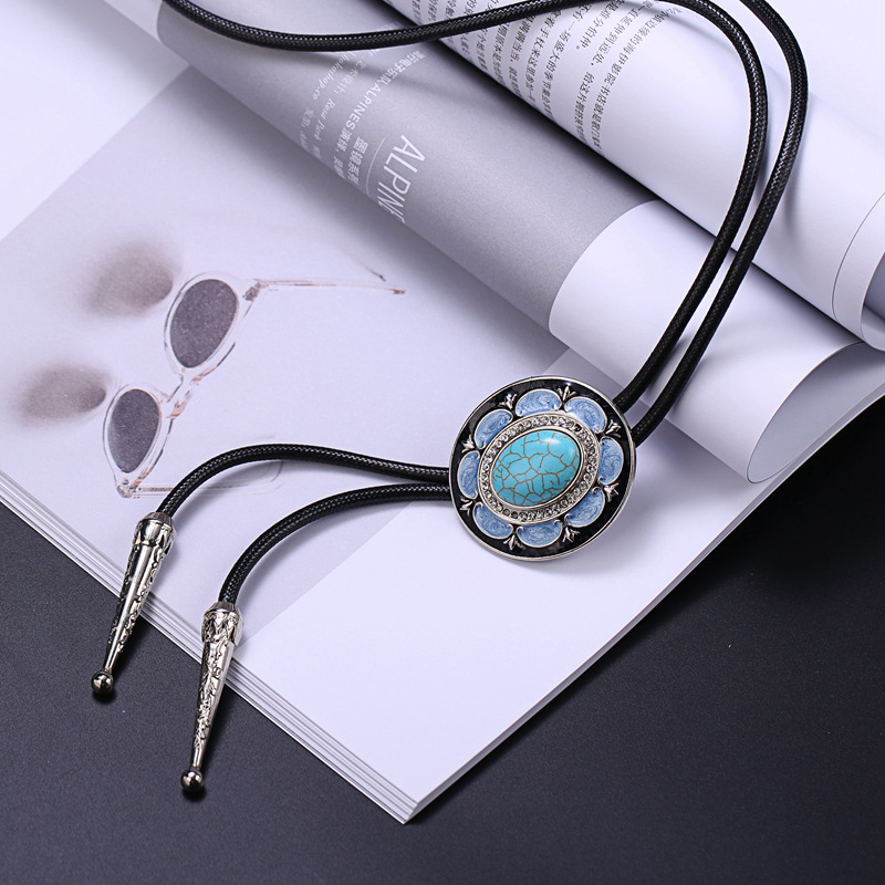 Retro Denim joya Polo corbata de exportación comercio exterior de Europa y América camisa de cuello nudo cuerda BOLOTIE fábrica al por mayor