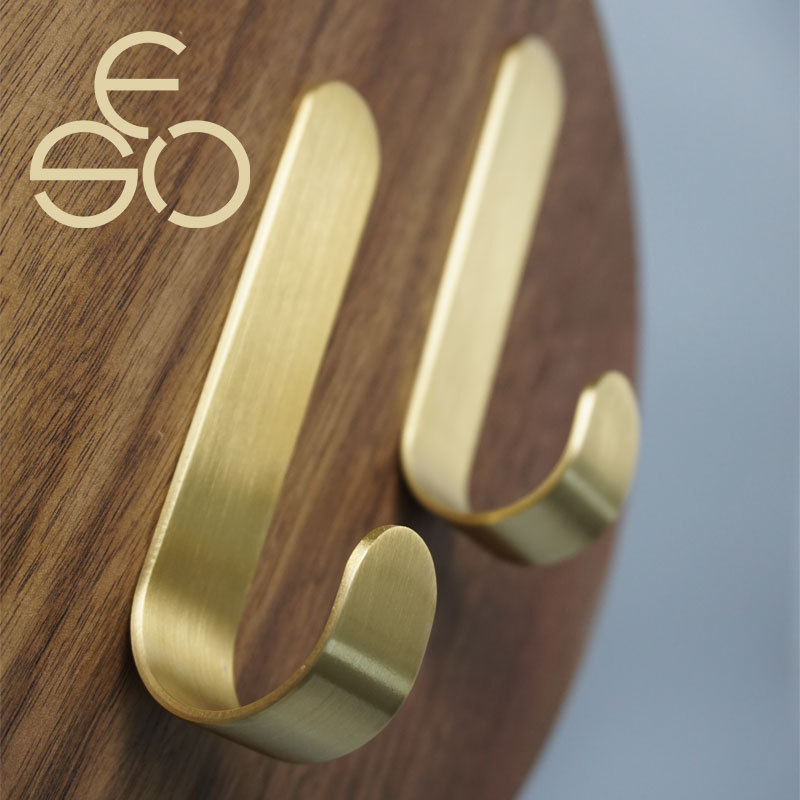 [Productos calientes transfronterizos] ropa de latón gancho de ropa de baño gancho de cocina cepillado gancho de fábrica al por mayor gancho de cobre