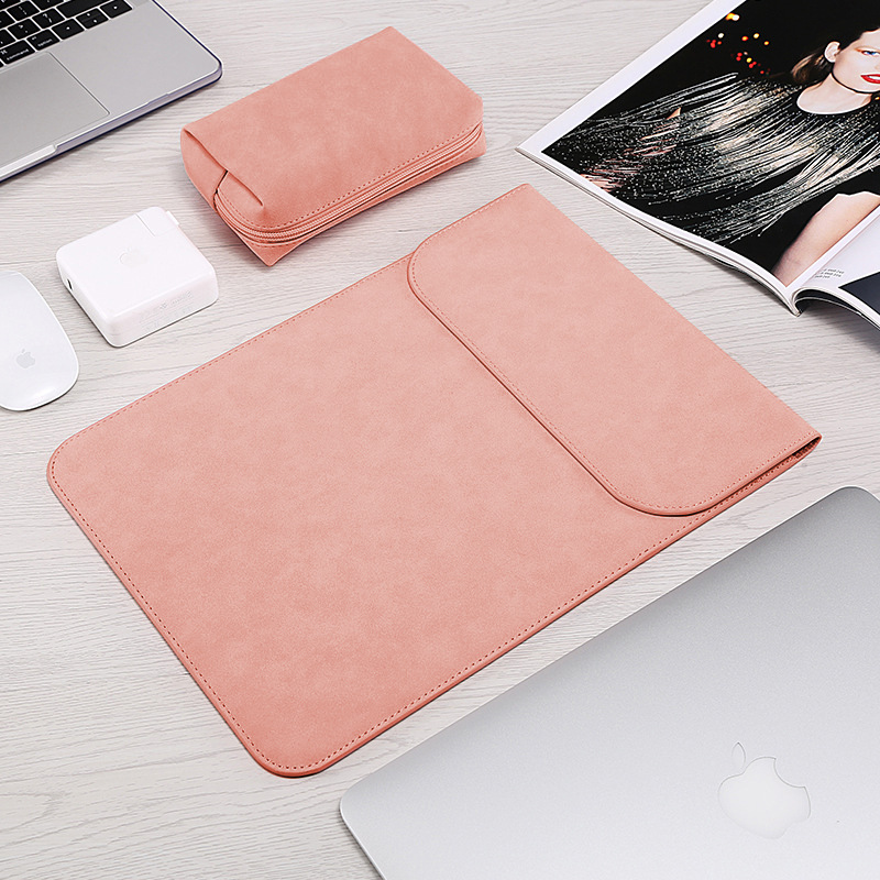 Processing Customized MacBook Protective Cover Frosted PU Notebook Inner Bag Flip Magnetic Buckle Apple Computer Bag