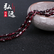 石榴石碎石 diy饰品配件 天然材质酒红色石榴随形不定型散珠