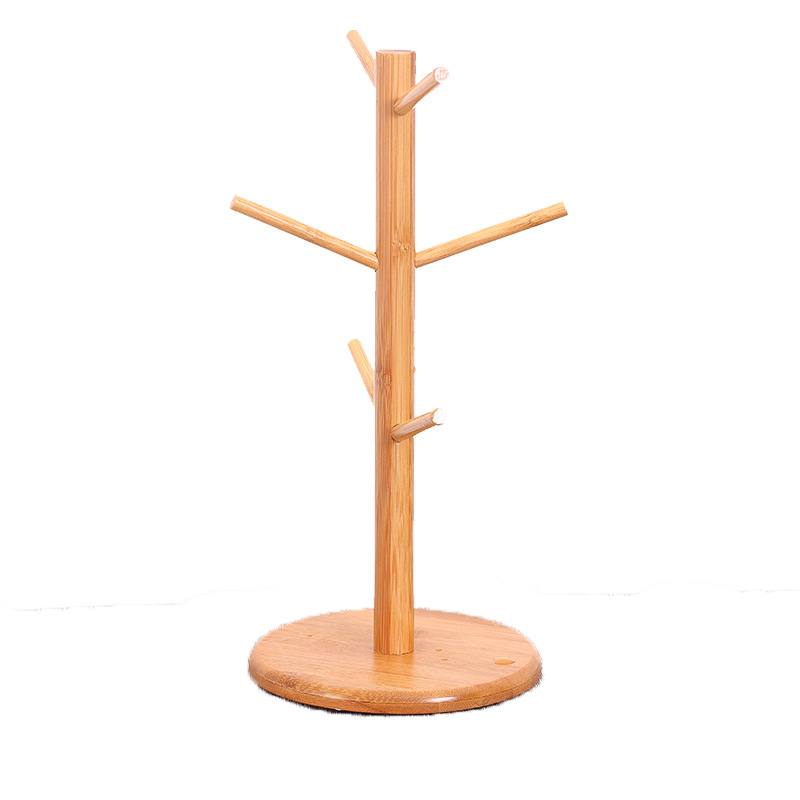 Portatarjetas de bambú simple portavasos en forma de árbol portavasos de madera organizador de almacenamiento en casa taza de agua creativa estante de almacenamiento