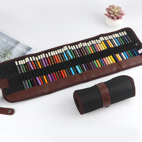 36-color pen curtains for colored pencils, 48-color pen curtains, pencil canvas pencil bags, student art professional pen curtains wholesale