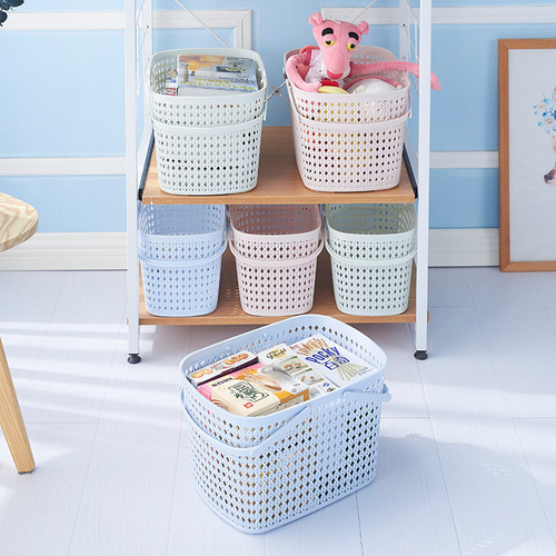 Thickened imitation rattan hand basket bathroom bath basket bath basket supermarket shopping basket toy storage basket sundry basket