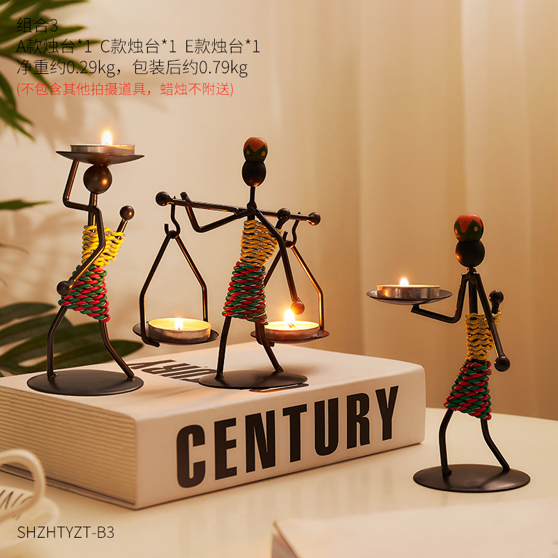 Estilo europeo personalizado creativo vela titular nórdico restaurante mesa de comedor decoración Bar decoración transfronteriza