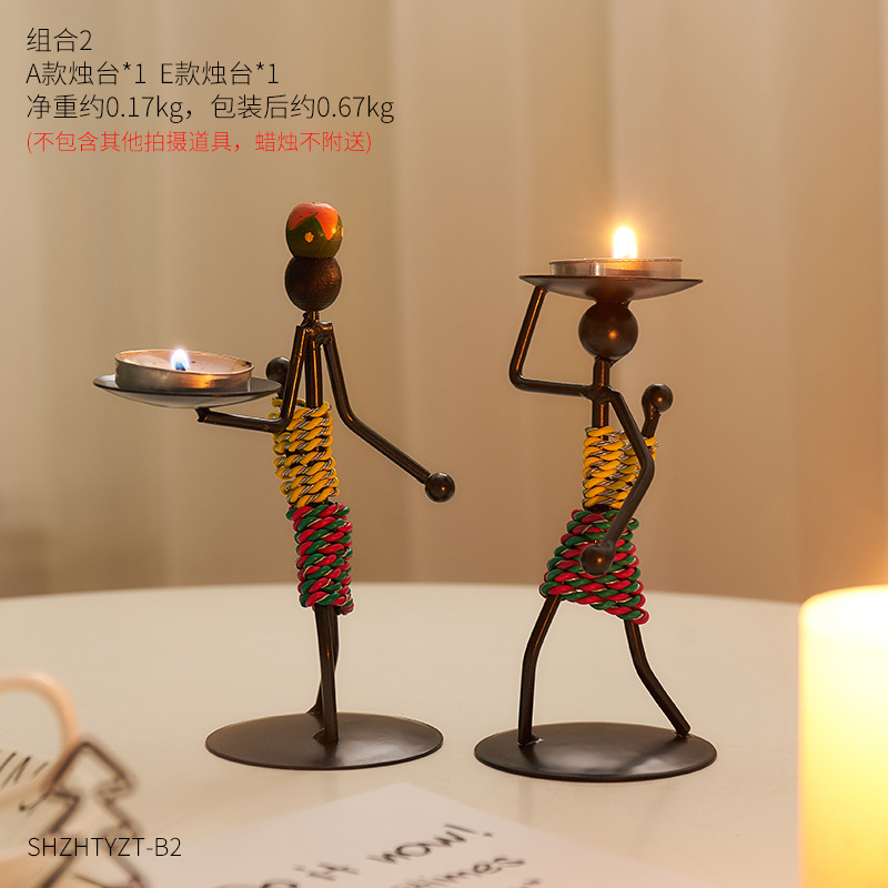 Estilo europeo personalizado creativo vela titular nórdico restaurante mesa de comedor decoración Bar decoración transfronteriza