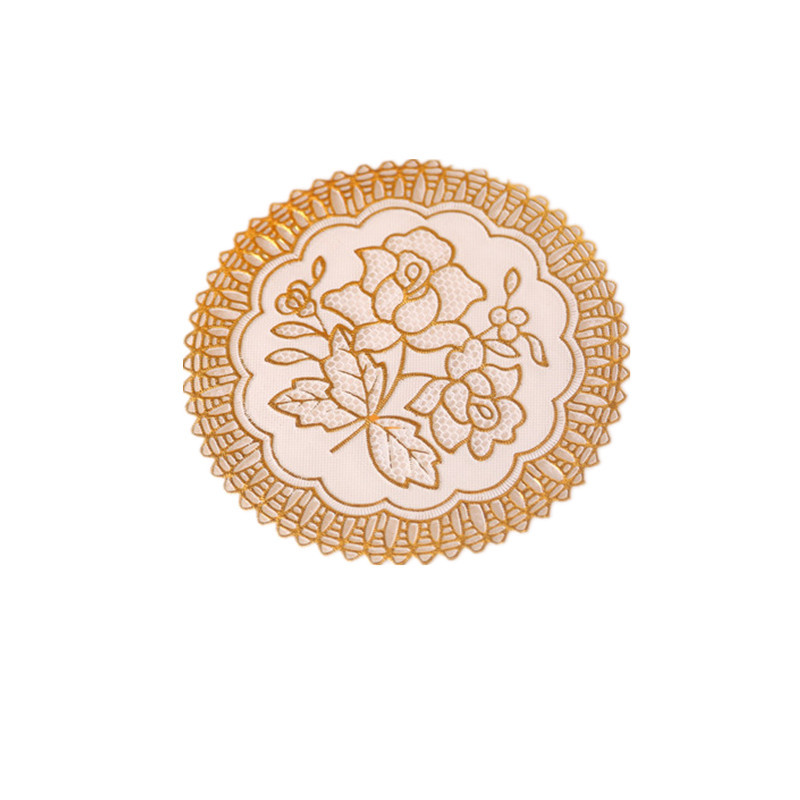 PVC gilding mantel pequeño posavasos mantel hogar antideslizante aislamiento tazón placa estera mesa de café paño fábrica al por mayor