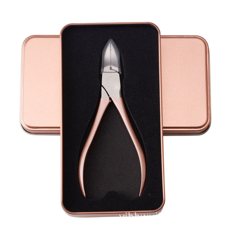 Fabricante en stock alicates de piel muerta de color de acero inoxidable tijeras de uñas alicates de Nariz de águila uñas tijeras de piel muerta herramientas de manicura